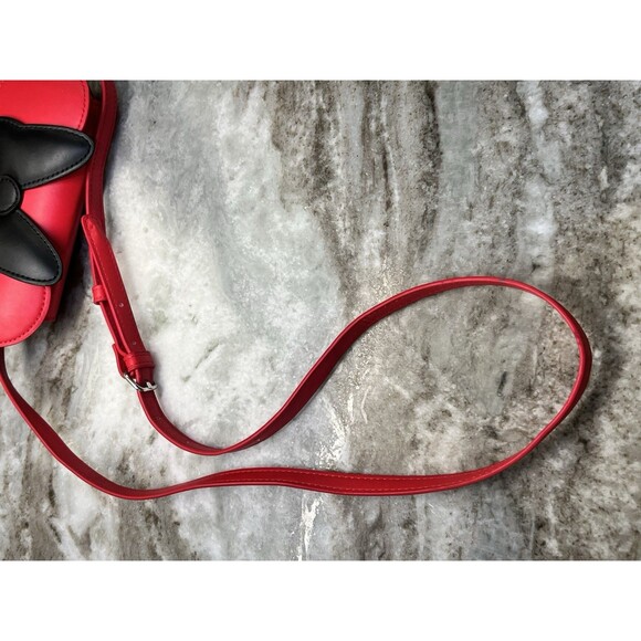Disney Minnie Mouse Red W/Black Bow Adjustable Strap Purse Handbag Crossbody - Picture 12 of 12